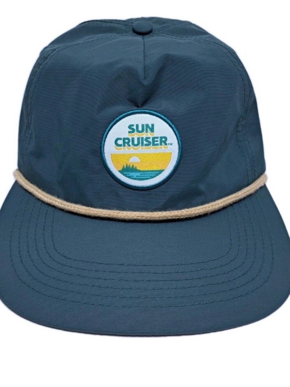 Sun Cruiser Iced Tea Vodka Snapback Hat Teal Nylon Rope Cap Beach Surf